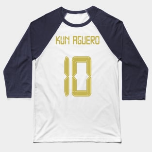 Kun Aguero Man City 10 gold shirt Baseball T-Shirt